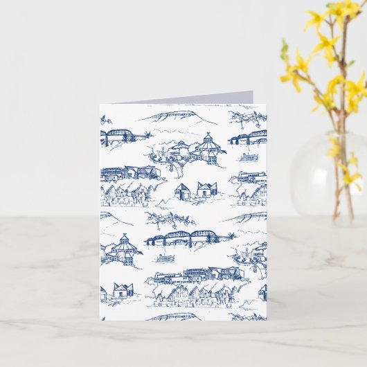 Chattanooga Toile Blue Kaart (Gele Bloem)
