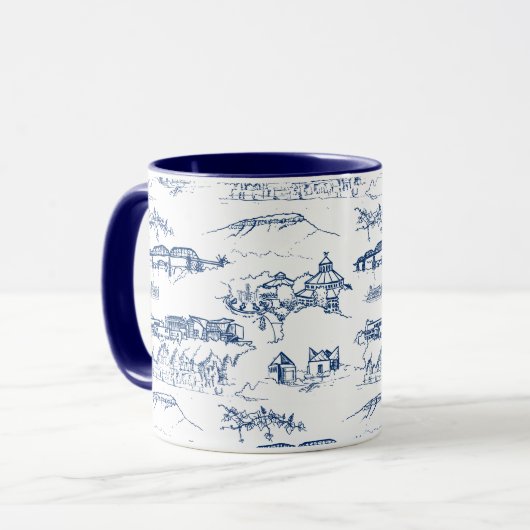 Chattanooga Toile Blue Mok (Voorkant links)