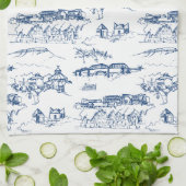 Chattanooga Toile Blue Theedoek (Gevouwen)