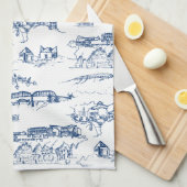 Chattanooga Toile Blue Theedoek (Quarter Fold)