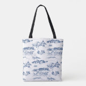 Chattanooga Toile Blue Tote Bag (Achterkant)
