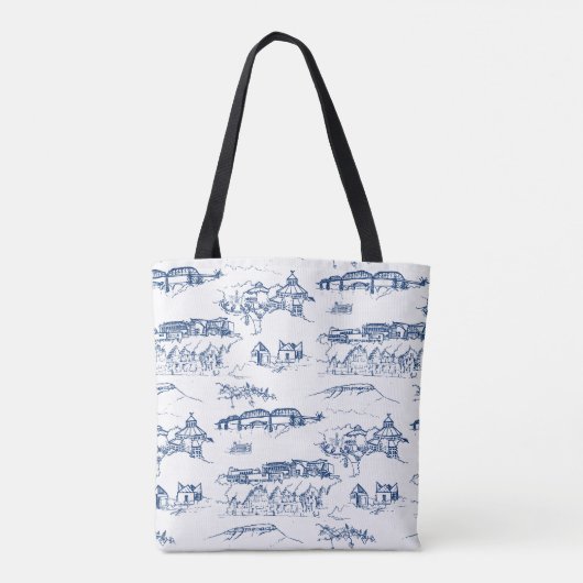 Chattanooga Toile Blue Tote Bag (Achterkant)