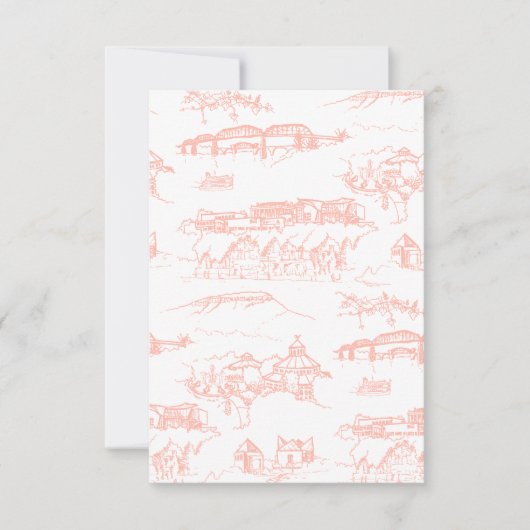 Chattanooga Toile Blush Color Sample Bedankkaart (Voorkant)