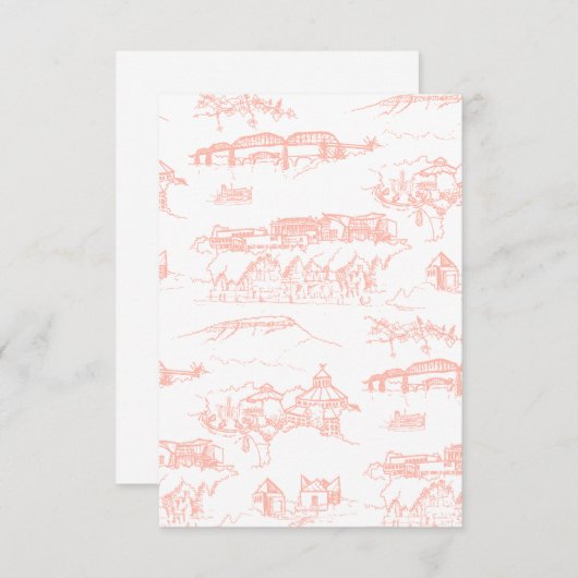 Chattanooga Toile Blush Color Sample Bedankkaart (Voorkant / Achterkant)