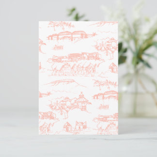 Chattanooga Toile Blush Color Sample Bedankkaart