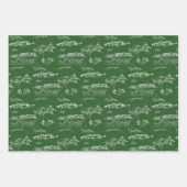 Chattanooga Toile Green Holiday Wrap 3 Sheets Inpakpapier Vel (Voorkant 3)