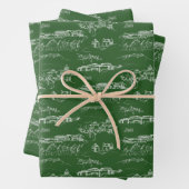 Chattanooga Toile Green Holiday Wrap 3 Sheets Inpakpapier Vel (In situ)