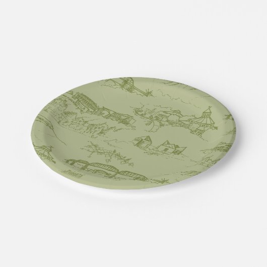 Chattanooga Toile Green Papieren Bordje (Gekanteld)