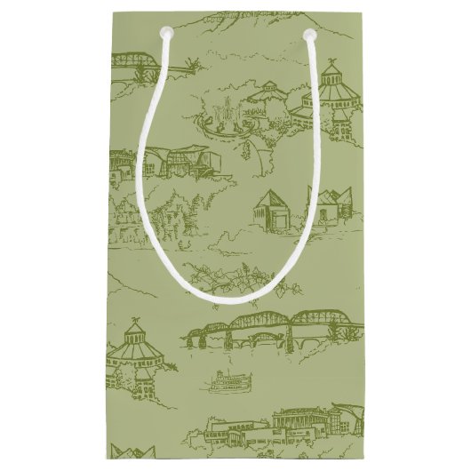Chattanooga Toile Groen Klein Cadeauzakje (Voorkant)