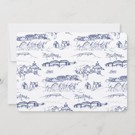 Chattanooga Toile Navy en White Save the Date (Achterkant)