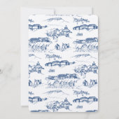 Chattanooga Toile Navy en Wit Kaart (Achterkant)