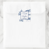 Chattanooga Toile Navy en Witte Envelop Zegel (Tas)