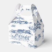 Chattanooga Toile Navy en Witte Huwelijk Bedankdoosjes (Achterkant)