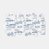 Chattanooga Toile Navy en Witte Huwelijk Bedankdoosjes (Uitgevouwen)