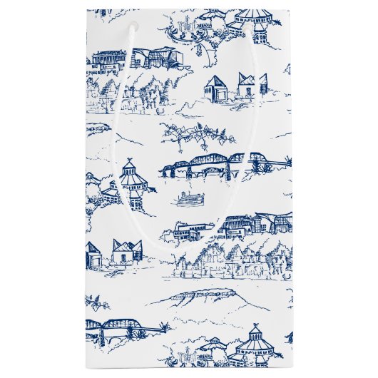 Chattanooga Toile Navy en Witte Huwelijk Klein Cadeauzakje (Achterkant)