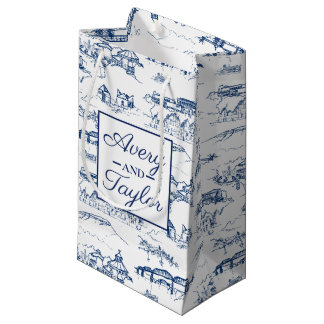 Chattanooga Toile Navy en Witte Huwelijk Klein Cadeauzakje