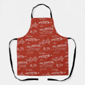 Chattanooga Toile Red Apron Schort (Voorkant)