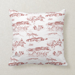 Chattanooga Toile Red en White Kussen