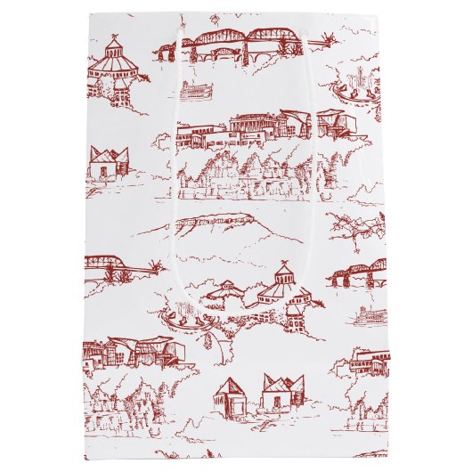 Chattanooga Toile Red en White Medium Cadeauzakje (Achterkant)