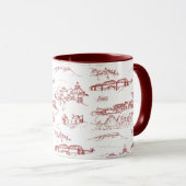 Chattanooga Toile Red en White Mok (Voorkant rechts)