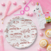 Chattanooga Toile Red en White Papieren Bordje (Feest)