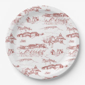 Chattanooga Toile Red en White Papieren Bordje (Voorkant)