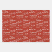 Chattanooga Toile Red Holiday Wrap 3 Sheets Inpakpapier Vel (Voorkant)