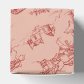 Chattanooga Toile Roze en Rood Bedankdoosjes (Bovenkant)