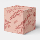 Chattanooga Toile Roze en Rood Bedankdoosjes (Achterkant)