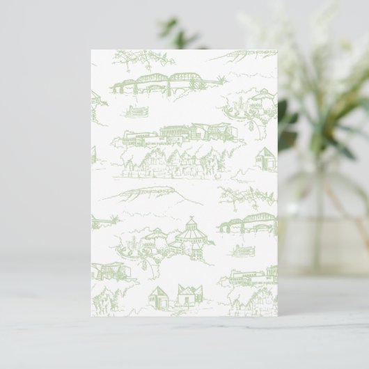 Chattanooga Toile Sage Color Sample Bedankkaart (Staand voorkant)