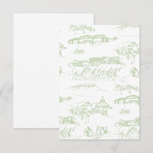 Chattanooga Toile Sage Color Sample Bedankkaart (Voorkant / Achterkant)