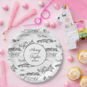 Chattanooga Toile Zwart en Wit Bruiloftsfeest Papieren Bordje (Feest)