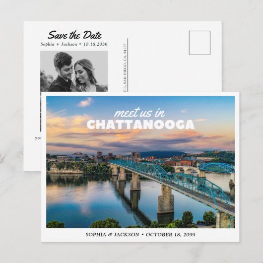 Chattanooga Trouw Save the Date Briefkaart (Voorkant / Achterkant)
