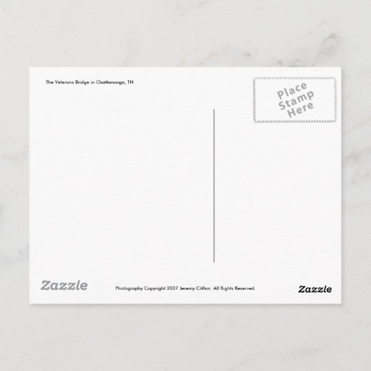 Chattanooga Veterans Bridge Briefkaart (Achterkant)
