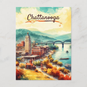 Chattanooga Walnut Street Bridge Waterverf Briefkaart
