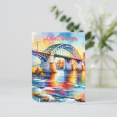 Chattanooga Walnut Street Bridge Waterverf Briefkaart (Staand voorkant)