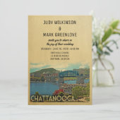 Chattanooga Wedding Invitation Tennessee Kaart (Staand voorkant)