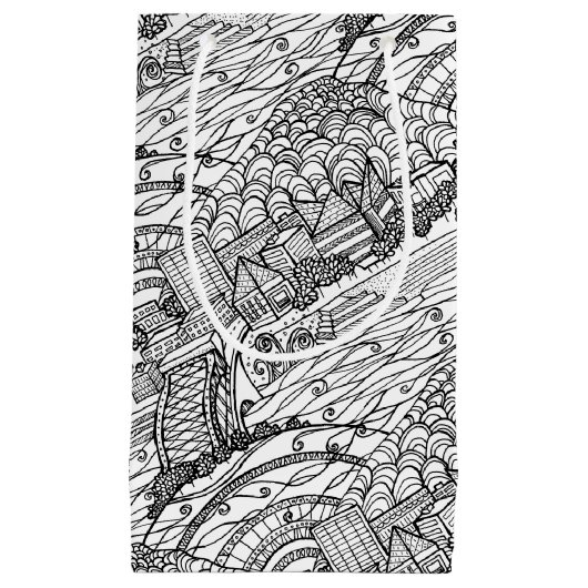 Chattanooga Whimsy Black and White Klein Cadeauzakje (Voorkant)