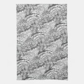 Chattanooga Whimsy Black and White Theedoek (Verticaal)