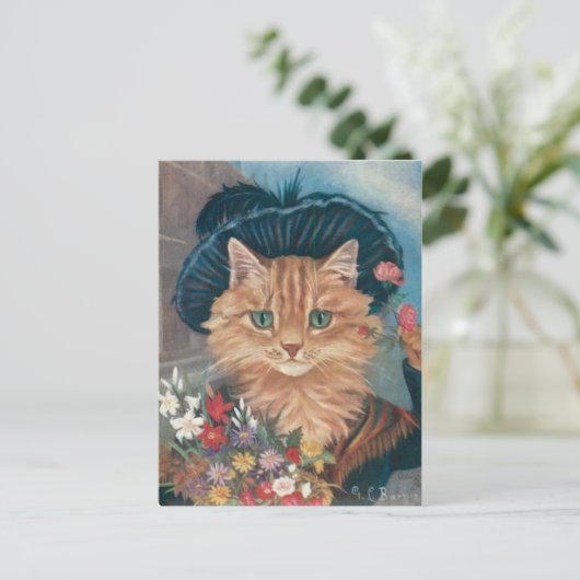 Chatten in Marchande de fleurs Briefkaart (Staand voorkant)