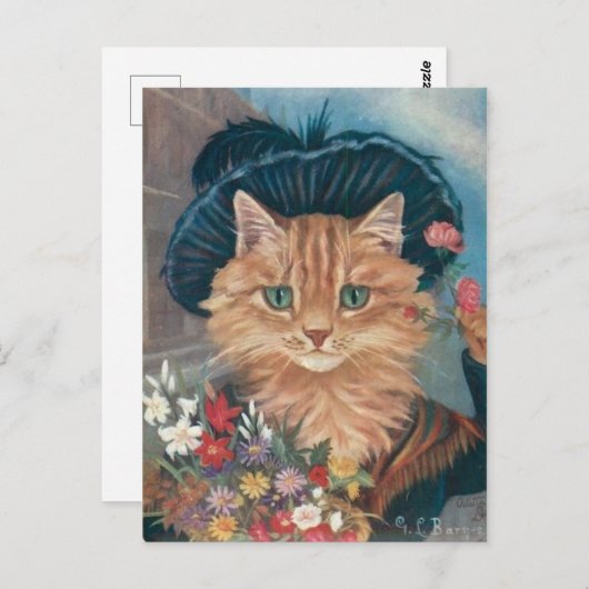 Chatten in Marchande de fleurs Briefkaart (Voorkant / Achterkant)