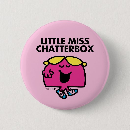 Chatten met Miss Chatterbox Ronde Button 5,7 Cm (Voorkant)
