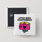 Chatten met Miss Chatterbox Vierkante Button 5,1 Cm (Voorkant /achterkant)