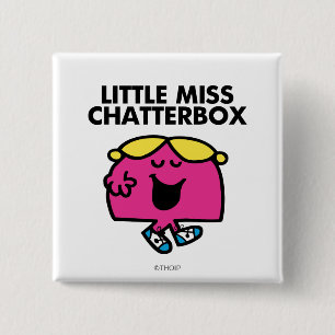 Chatten met Miss Chatterbox Vierkante Button 5,1 Cm