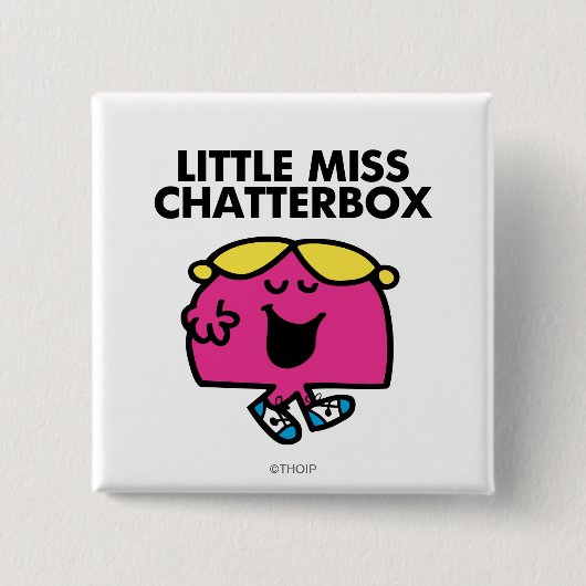 Chatten met Miss Chatterbox Vierkante Button 5,1 Cm (Voorkant)