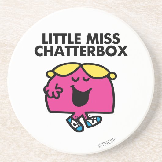 Chatten met Miss Chatterbox Zandsteen Onderzetter (Voorkant)