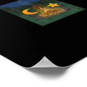 Chatten tussen de maan grafiek poster (Hoek)