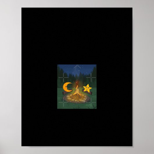 Chatten tussen de maan grafiek poster (Voorkant)