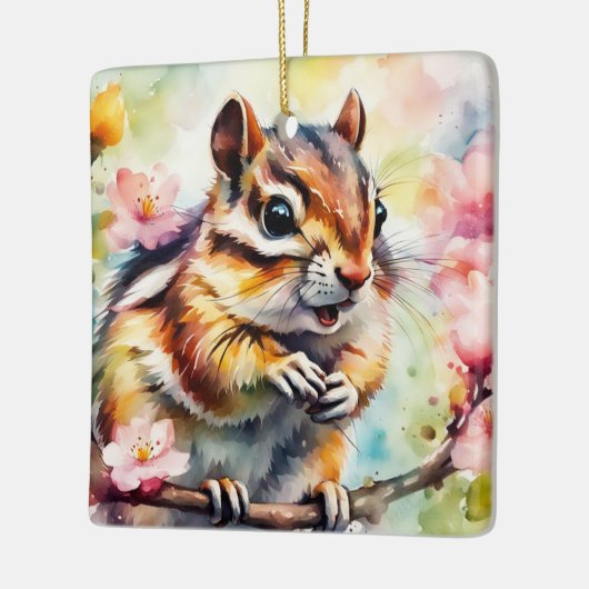 Chattering Spring Chipmunk Keramisch Ornament (Links)