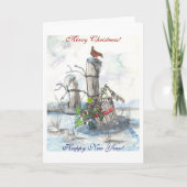 Chatting Birds Kerst Kaart (Voorkant)